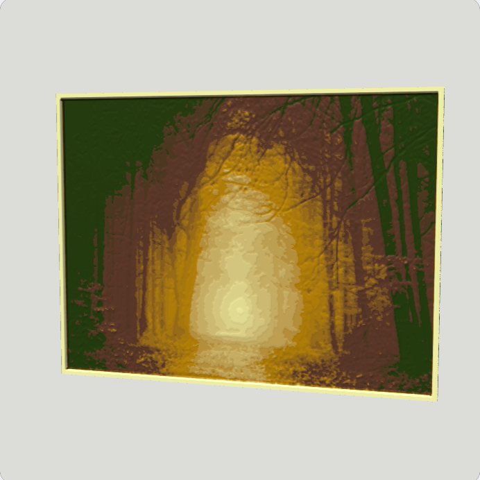 Filament painting of a forest path in auto-matched colours