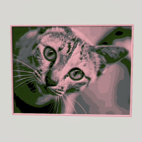 A filament painting of a kitten, in auto-matched colours